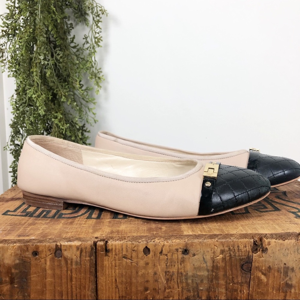 🔥Marc Fisher | Round Cap Toe Blush and Navy Flats